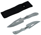 7" & 6" Silver Throwing Knives With Sheath