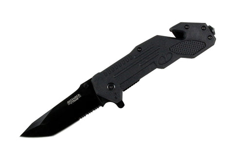 Defender-Xtreme 8" Heavy Duty (S/A) Tactical Folding Knife With Belt Cutter