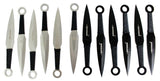 12pc Black & Silver Throwing Knives Set