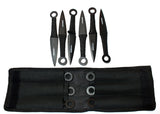 Set of 12 Black Throwing Knives 6" with Black Handle & Sheath