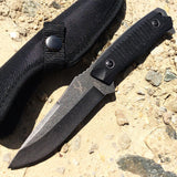 TheBoneEdge 9" Hunting Knife Sharp Blade Stone Wash Blade G10 Handle with Sheath