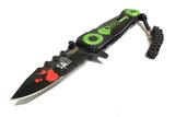 Defender-Xtreme 8" Saw Spring Assisted Knife with Serrated Stainless Steel Blade