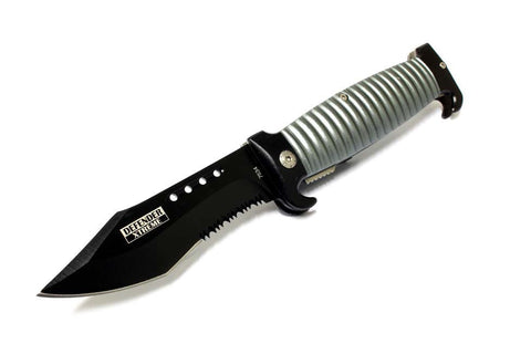 8.5" Defender Extreme Spring Assisted Knife with Belt Clip - Grey