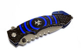 8" Defender Extreme Spring Assisted Knife with Belt Clip - Blue