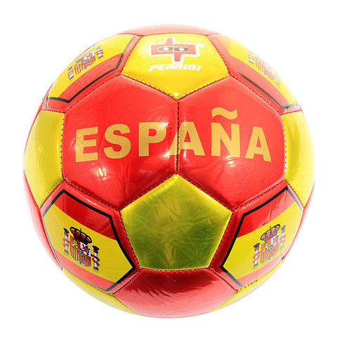 Chrome Color Spain Flag Soccer Ball Practice Official Size 5