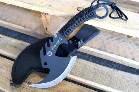 Hunting Tactical 11.5" Zomb-War Tactical Axe Stainless Steel Black