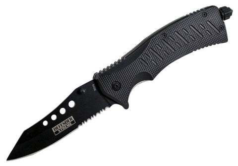 9" Defender-Xtreme Spring Assisted Knife with Fire Starter