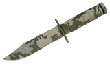 8.5" Defender Xtreme Digital Gray Camo Survival Knife with Sheath
