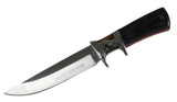 10.5" Hunt-Down Sporting Tactical Sharp Knife with Leather Sheath