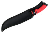 16" DefenderXtreme Full Tang Hunting Sharp Knife with Red/Black Rubber Handle