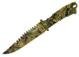 11"Defender-Xtreme Full Tang Hunting Tactical Survival Knife Woodland Brown Camo