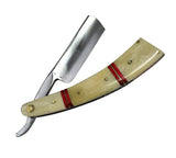 9.5" The Bone Edge Hand Made Red/White Razor Blade with Leather Sheath