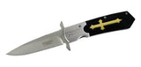 9.5" High Quality Defender-Xtreme Spring Assisted Knife with Blackwood Color Handle
