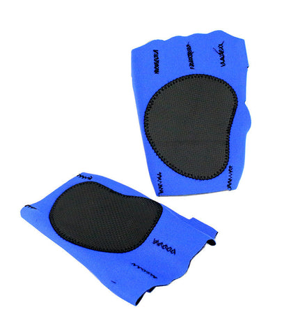 Perrini Blue Fingerless Sport Gloves with Velcro Wrist Strap