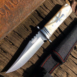 7.5" Defender Xtreme Hunting Knife Full Tang Blade with Wood Handle Mixed Colors