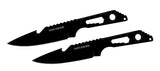 8" Two Piece Hunt Down Black Throwing Knife Set With Fish Hook
