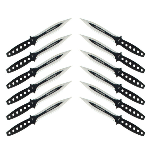 6" Defender Xtreme 12 pc Throwing Knives set With Nylon Sheath