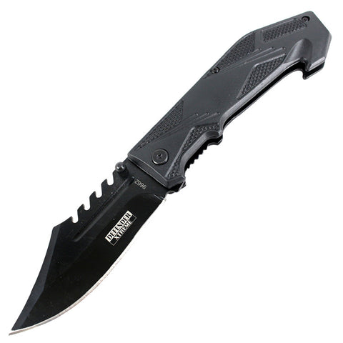 Defender Xtreme 8.5" Spring Assisted Folding Tactical Survival Knife Black Handle