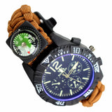 Hunt-Down Coyote Brown Ultimate Paracord Watch Travel Camping Survival Tactical Gear