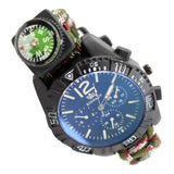 Hunt-Down Moss Camo Ultimate Paracord Watch Travel Camping Survival Tactical Gear