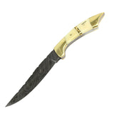 TheBoneEdge 10.5" Bone Handle Damascus Blade Hunting Knife Hand Made