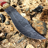 TheBoneEdge 13" Damascus Steel Fixed Blade Hand Forged Bone & Wood Handle Knife