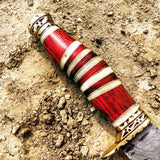 TheBoneEdge 13" Damascus Steel Fixed Blade Hand Forged Bone & Wood Handle Knife