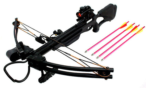 175 LBS Cobra Hunting Crossbow W/ Solid Fiber Glass Limb Black