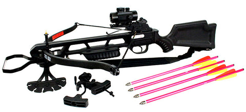 160 LBS Hunting Crossbow Package Scope Arrows Sling Quiver 235 FPS