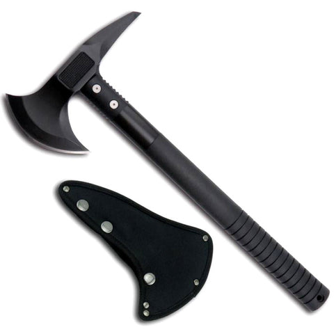 Defender Camping Hunting Steel Tactical Survival 17" Steel Axe with Heavy Duty Nylon Sheath Blk