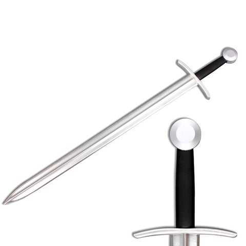 Defender Medieval Foam Sword 41" Black Handle with Metallic Chrome Finish on Blade