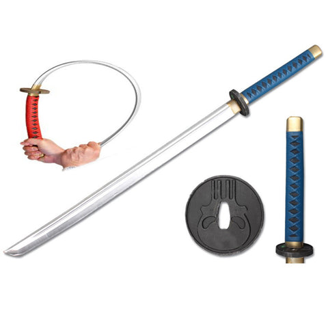 Defender High Quality Foam Samurai Sword 39" Blue & Black Handle with Decorative Tusba