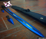 27" / 7.5" Blue 2 Tone Blade Sword with Sheath Stainless Steel