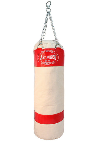 Red Canvas Punching Bag With Chains New Heavy Duty