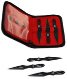 Set Of 6 Black 5.5" Throwing Knives With Carrying Case