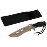 Defender-Xtreme 12" Full Tang Silver Combat Ready Hunting Knife With Sheath
