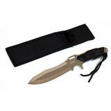 Defender-Xtreme Full Tang 12" Silver Combat Ready Hunting Knife With Sheath
