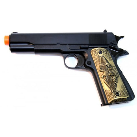 Black Airsoft Eagle Design Handle Pistol (Gas Powered) 6mm BB